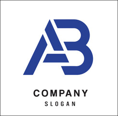 A and B logo vector illustration
