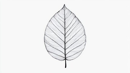 Obraz premium Skeletonized leaf, studio shot, white background, botanical illustration, nature