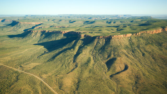 Aerial view over the Cockburn range near Kununurra, Western Australia - Powered by Adobe