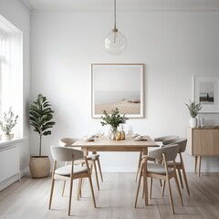 Minimalist Light Dining Room Interior