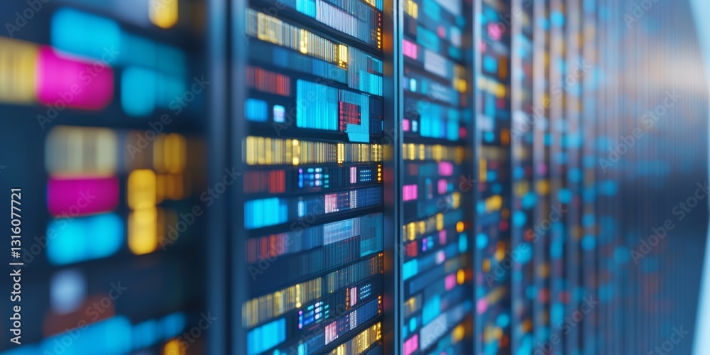 Poster this vibrant image showcases a captivating digital data visualization, featuring colorful patterns a