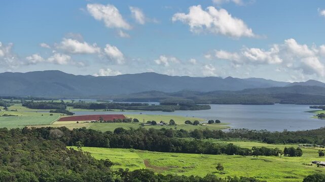 Aerial footage of Yungaburra Queensland Australia