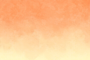 オレンジと黄色のグラデーションの水彩背景　テクスチャ素材