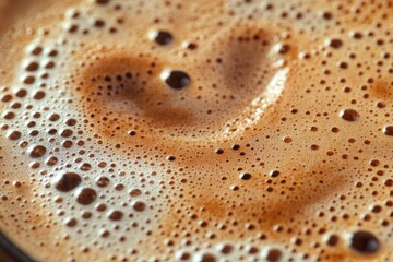 A close-up and macro view of a glass of iced latte coffee adorned with heart-shaped ice