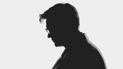 Silhouette of a pensive figure