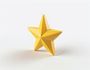 Obraz premium Yellow 3D Star on White Background