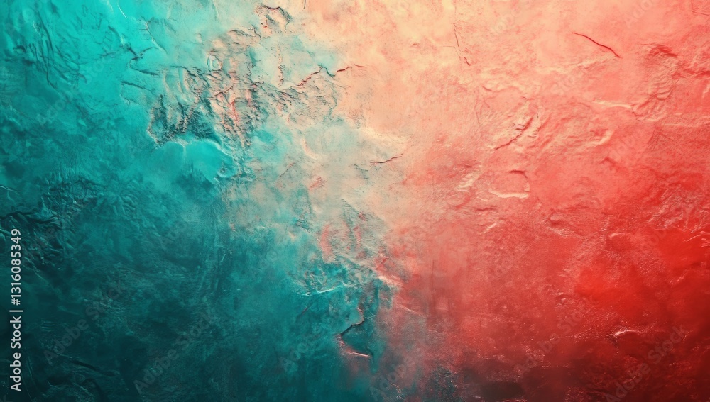 Poster creating a grainy gradient and abstract textured backdrop by mixing red and blue
