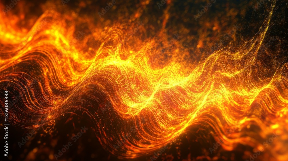 Poster this stunning abstract image features vibrant waves of light and energy, creating a mesmerizing disp