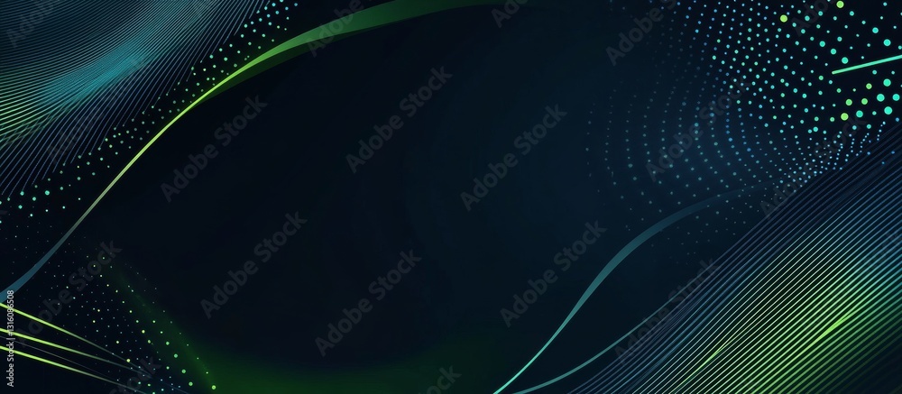 Wall mural abstract digital background with flowing teal green particles perfect for technology concepts and de