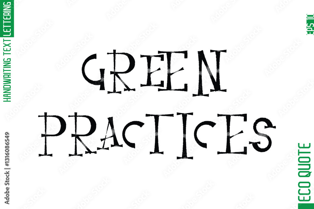 Fototapete green practices minimal modern cursive typographic text of eco caption quote