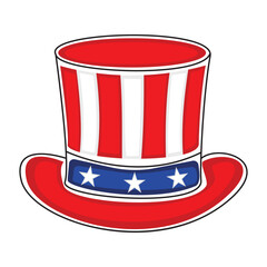 USA flag hat for carnaval vector
