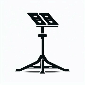 black music stand on white background clip art preview