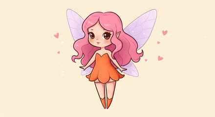 Cute Cartoon Fairy Character Illustration