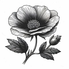 Fototapeta premium Ornate Black and White Floral Design