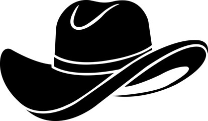 western cowboy hat icon.Bailey Hat Silhouette Sign Design, emblem isolated on White Background.Perfect for fashion inspiration, western-themed events, or any project.