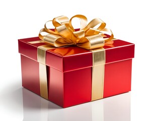 Red Gift Box with Gold Ribbon