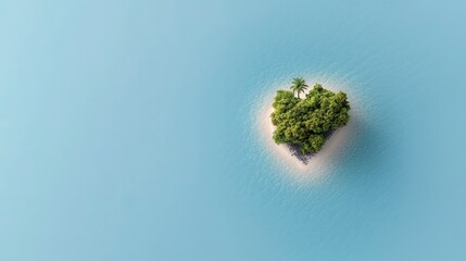 Heart Shaped Island Paradise  Tropical Getaway Aerial View