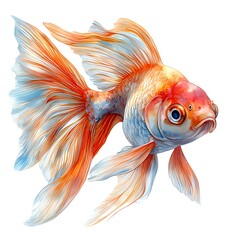 Graceful goldfish swimming in serenity aquatic scene digital art