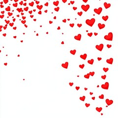 Vibrant red hearts spin and form a passionate background that symbolizes romantic emotions and the tender sentiments of love