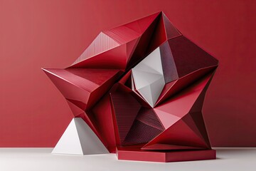 Vibrant Red Geometric Vector Design for Eye-Catching Marketing Campaigns and Contemporary Websites