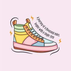 Cool shoe vector with quote