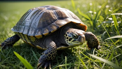Naklejka premium Turtle in Grass