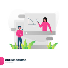 Online geometry lesson student watching tutorial