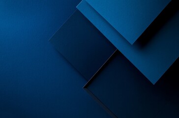 Abstract Blue Geometric Background Featuring Overlapping Squares, Perfect for Modern Minimalist Designs, Corporate Presentations, and Digital Marketing Materials. The image utilizes a dark blue color