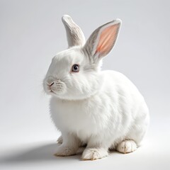 Obraz premium Adorable White Rabbit