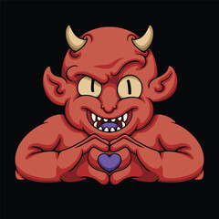 red devil love illustration