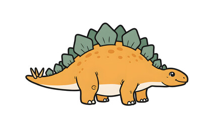 Cute Stegosaurus Dinosaur Cartoon Illustration