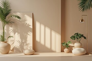 Elegant Beige Background Wide Banner Design Template for Promotional Use