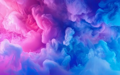 Fototapeta premium Colorful abstract cloud formation with vibrant hues of pink and blue in a dreamy atmosphere