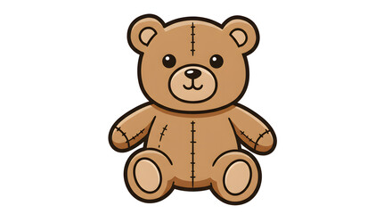 Cute Brown Teddy Bear Character Illustration
