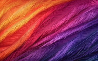 Vibrant rainbow-colored strands of synthetic hair displayed in a gradient pattern