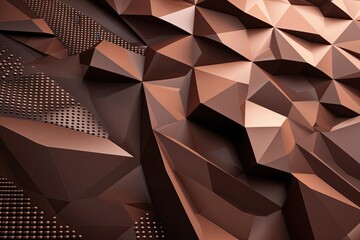 Obraz premium Sophisticated Brown Abstract Geometric Shapes with Layered Dots Pattern for Modern Background Design