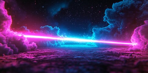 Fototapeta premium A dynamic and energetic visual is created by the dominance of pink and blue streaks over a grunge textured black background
