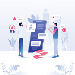 Online Profile Review App, City Background