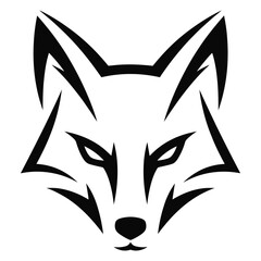  Minimalist Black and White Fox Head Logo – Modern and Geometric Animal Vector