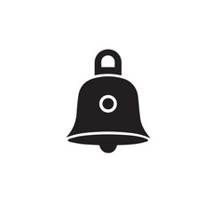 Bell Flat Black and White icon Design Minimal on white background	