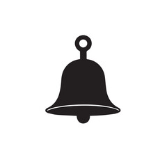 Bell Flat Black and White icon Design Minimal on white background	