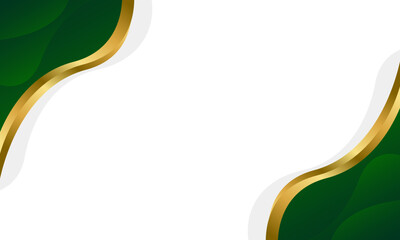 Elegant Green and Gold Abstract Wave Background. Modern border and frame design. Suitable for Invitations, certificates, awards,
templates, banners, posters, cards, and more
