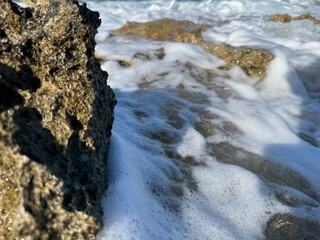 water flowing over rocks