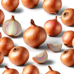 Fresh Brown Onions Seamless Pattern