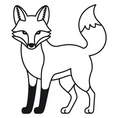  Elegant Fox Line Art Illustration – Black and White Wildlife Drawing