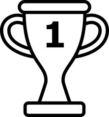 Champion Trophy outline flat vector isolated.
Winner's trophy icon.
Transparent background.