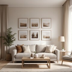 Modern Beige Living Room Interior Design