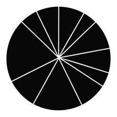 Diversity Pie Chart Silhouette, Vector, Icon, Logo, White Background.