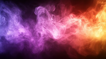 Obraz premium Colorful Smoke Swirls on Black Background