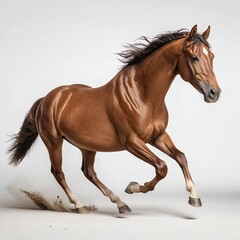 Obraz premium Chestnut Horse Running in Studio